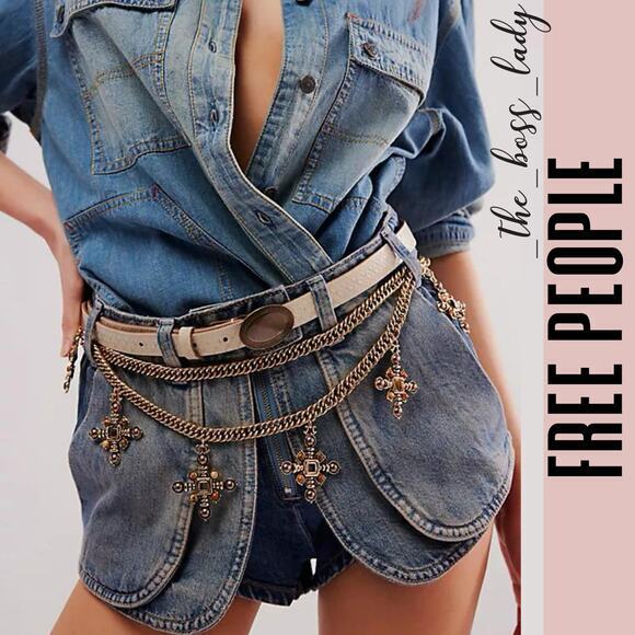 Free People Pants - Free People shorts 25 denim high rise boho cotton jeans